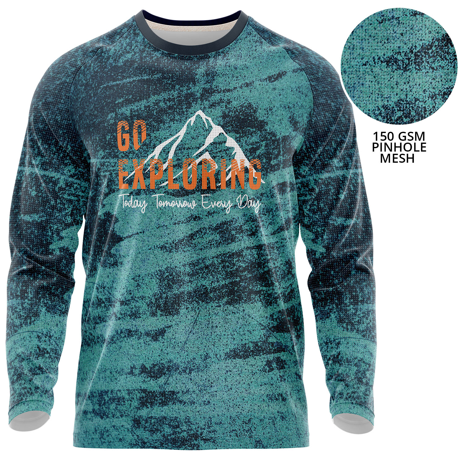 Unisex 150 GSM Pinhole Mesh Performance Sublimation long Sleeve T-shirt