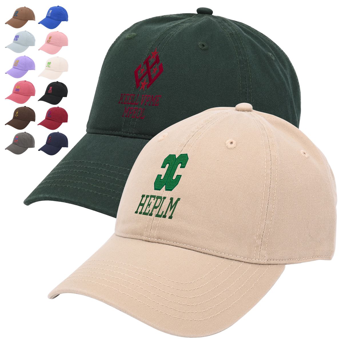 Classic 6-Panel Curved Brim Baseball Cap with Metal Buckle Closure (MOQ: 1pc)