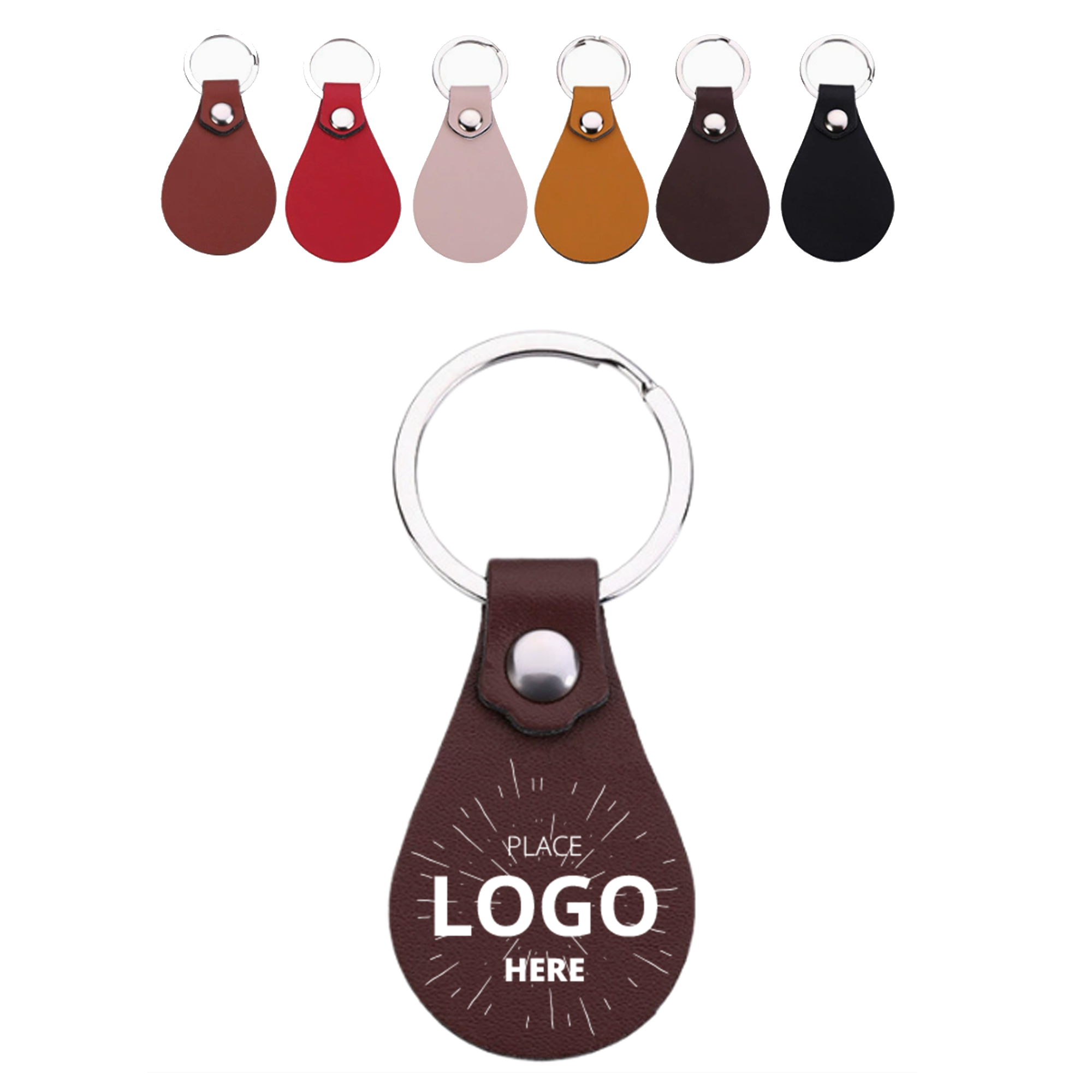 PU Leather Teardrop Keychain 2