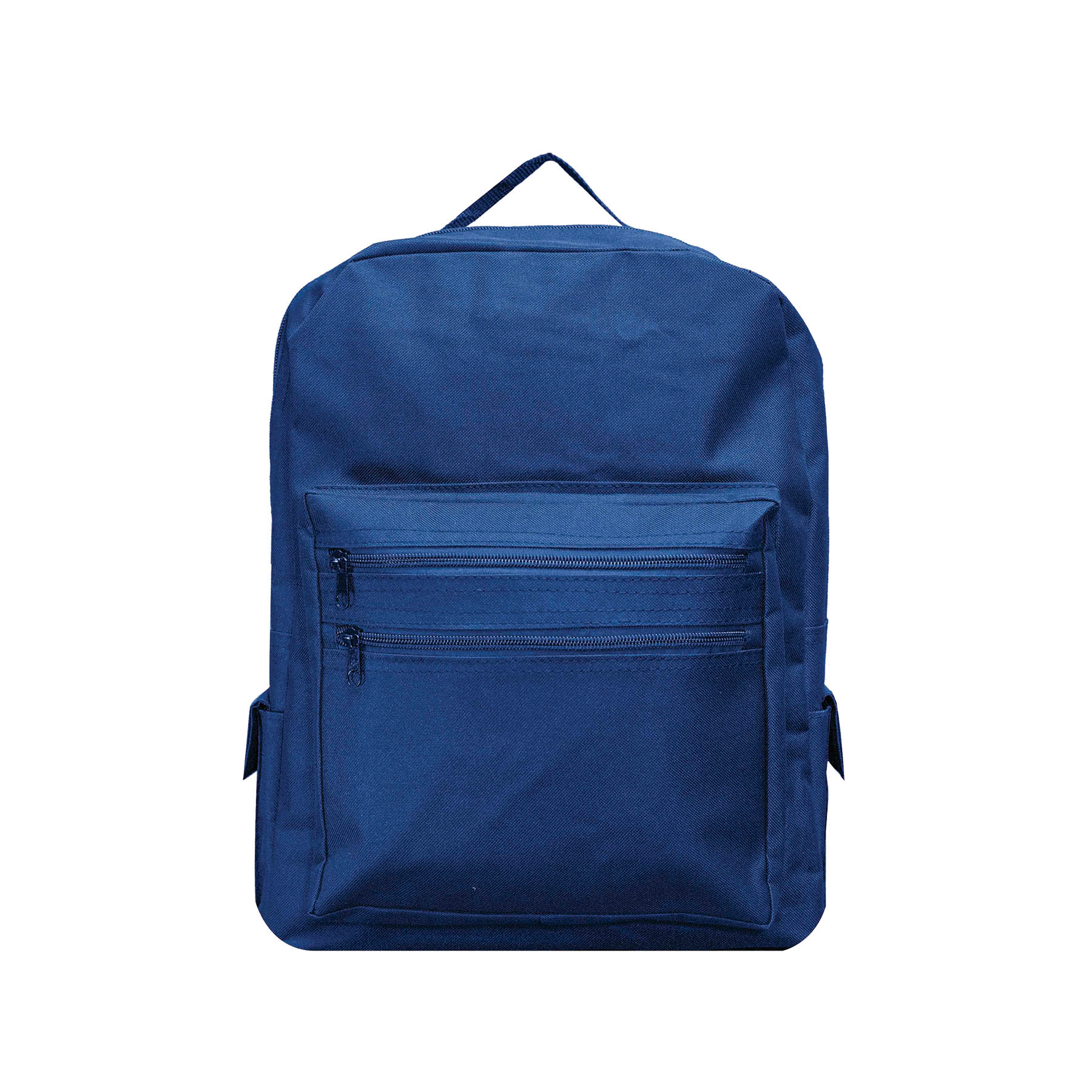Backpack with large front compartment & 2 side pockets. 23