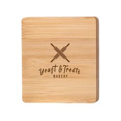 Square Bamboo Coaster with Bottle Opener (2 Color Imprint)