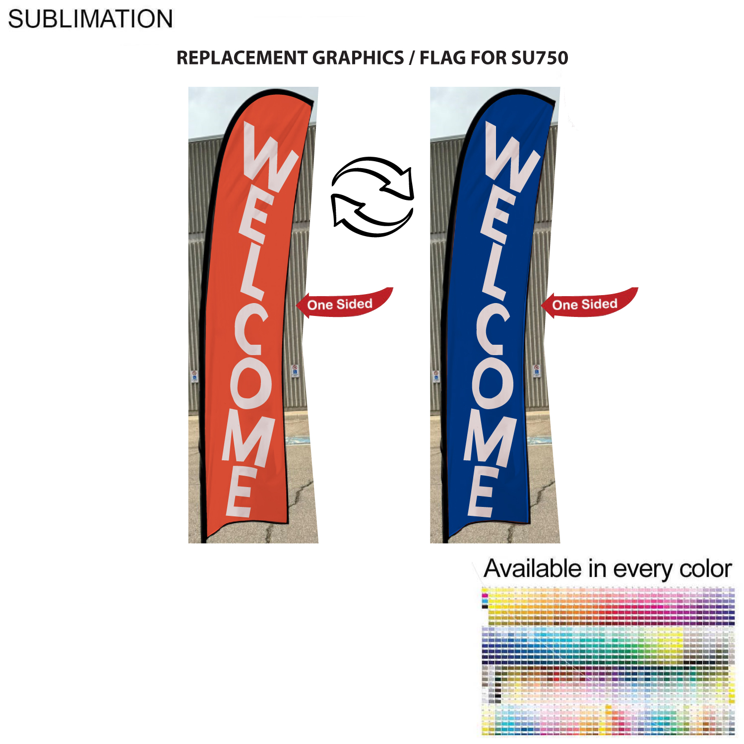 Replacement Flag for 10' Small Feather Flag Kit, Full Color Graphics One Side 3