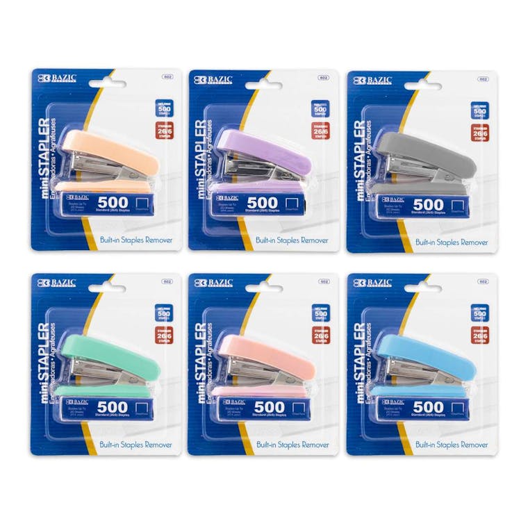 Mini Staplers - 6 Colors 500 Staples 3