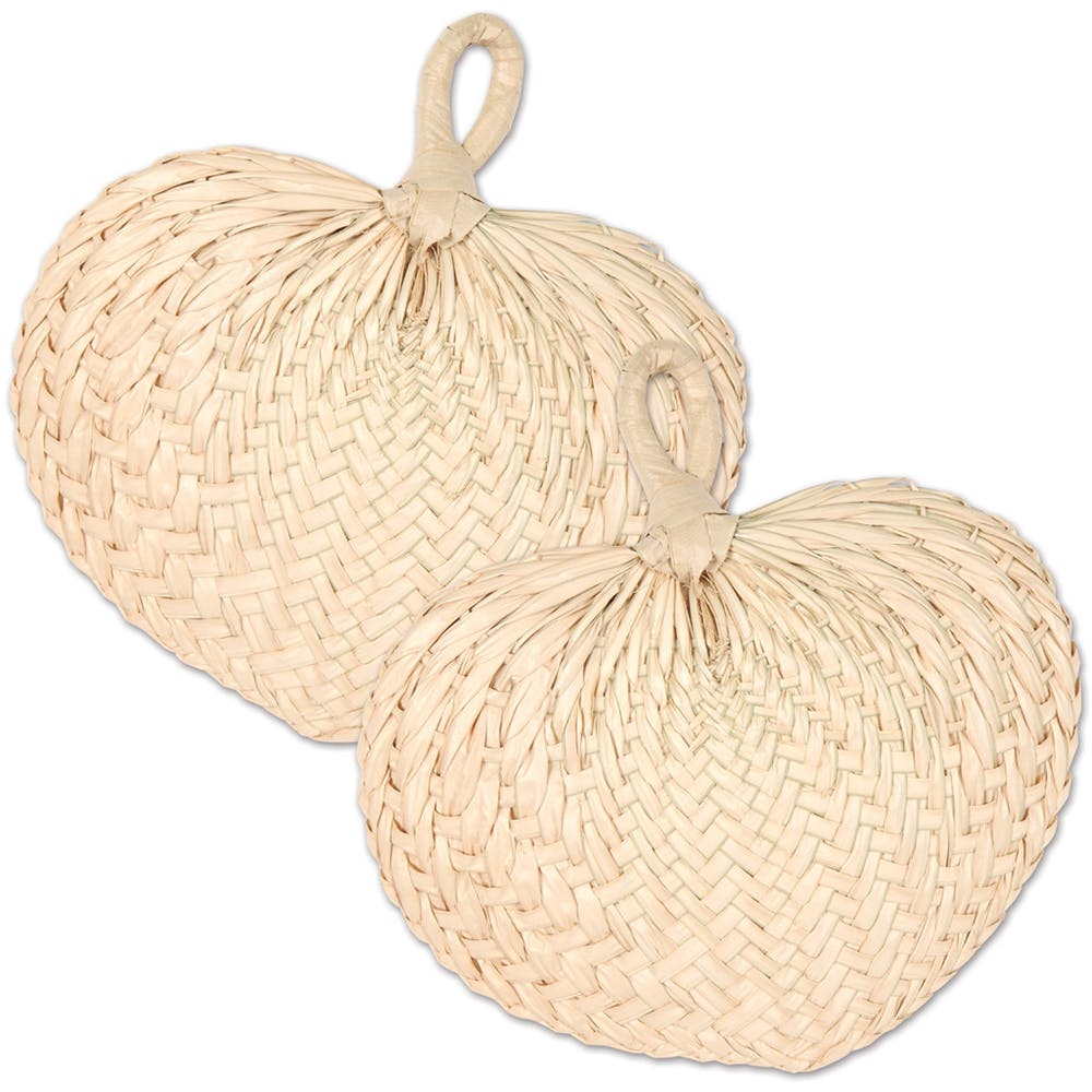 Raffia Fans - Tan 11" 3
