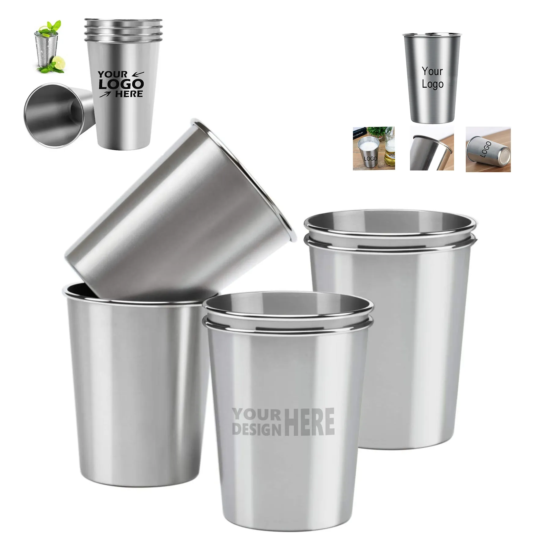 12oz Stainless Steel Water Mug Pint Cup
