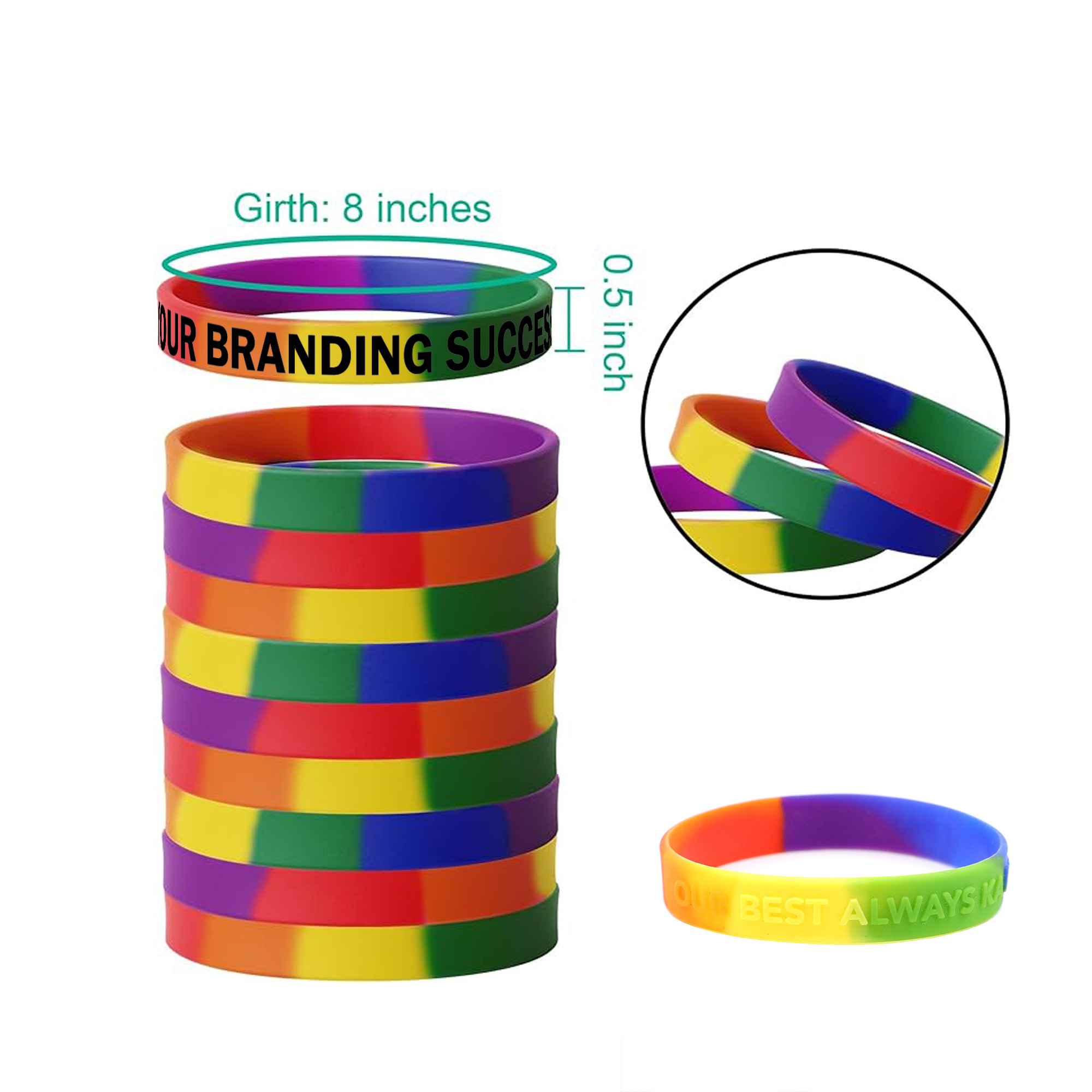 1/2-Inch Stylish Two-Tone Silicone Wristband 2