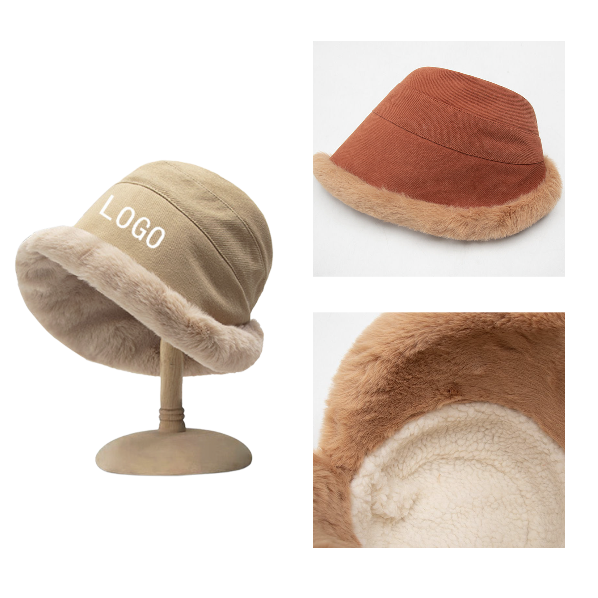 MOQ 10 PCS Stylish Thickened And Warm Fisherman Hat
