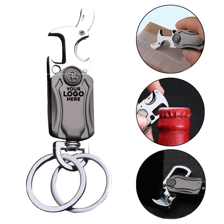 Men's multifunctional car keychain pendant with knife