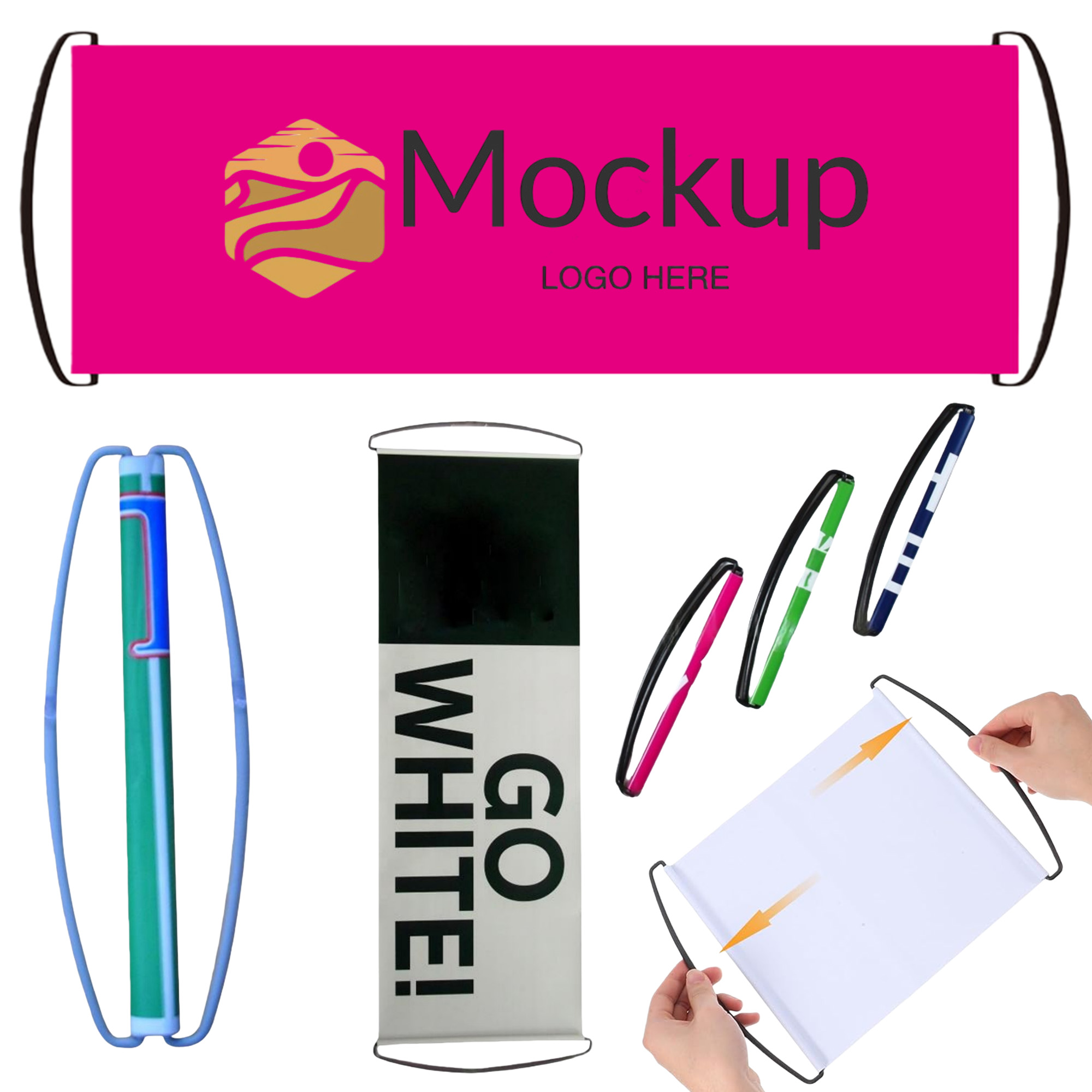 Portable DIY Blank Hand Banner