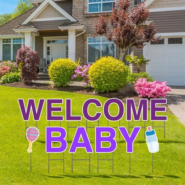 Welcome Baby Yard Letters for bulk branded distribution