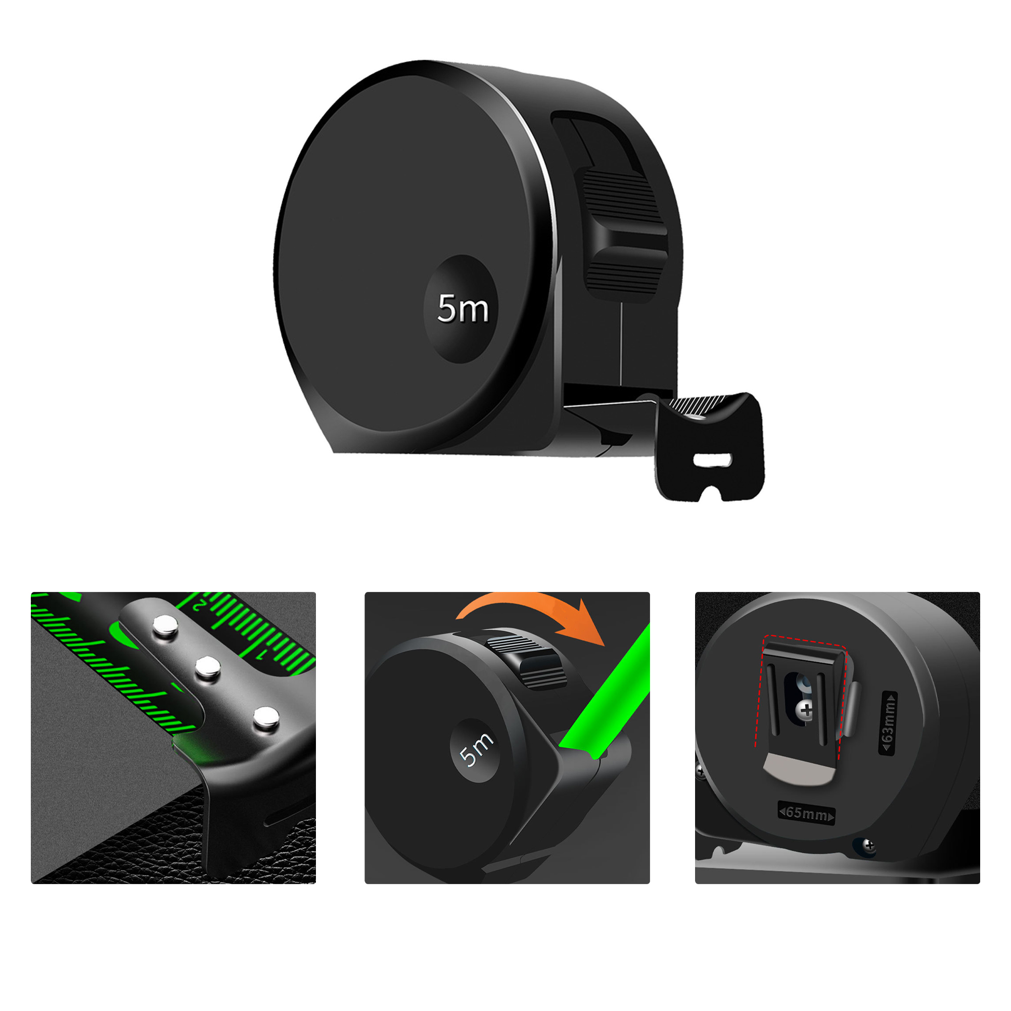 Fluorescent Locking Tape Measure 2