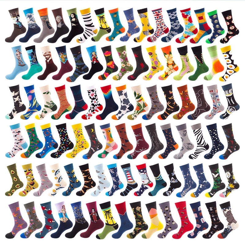 Jacquard Colorful Knee-High Adult Socks