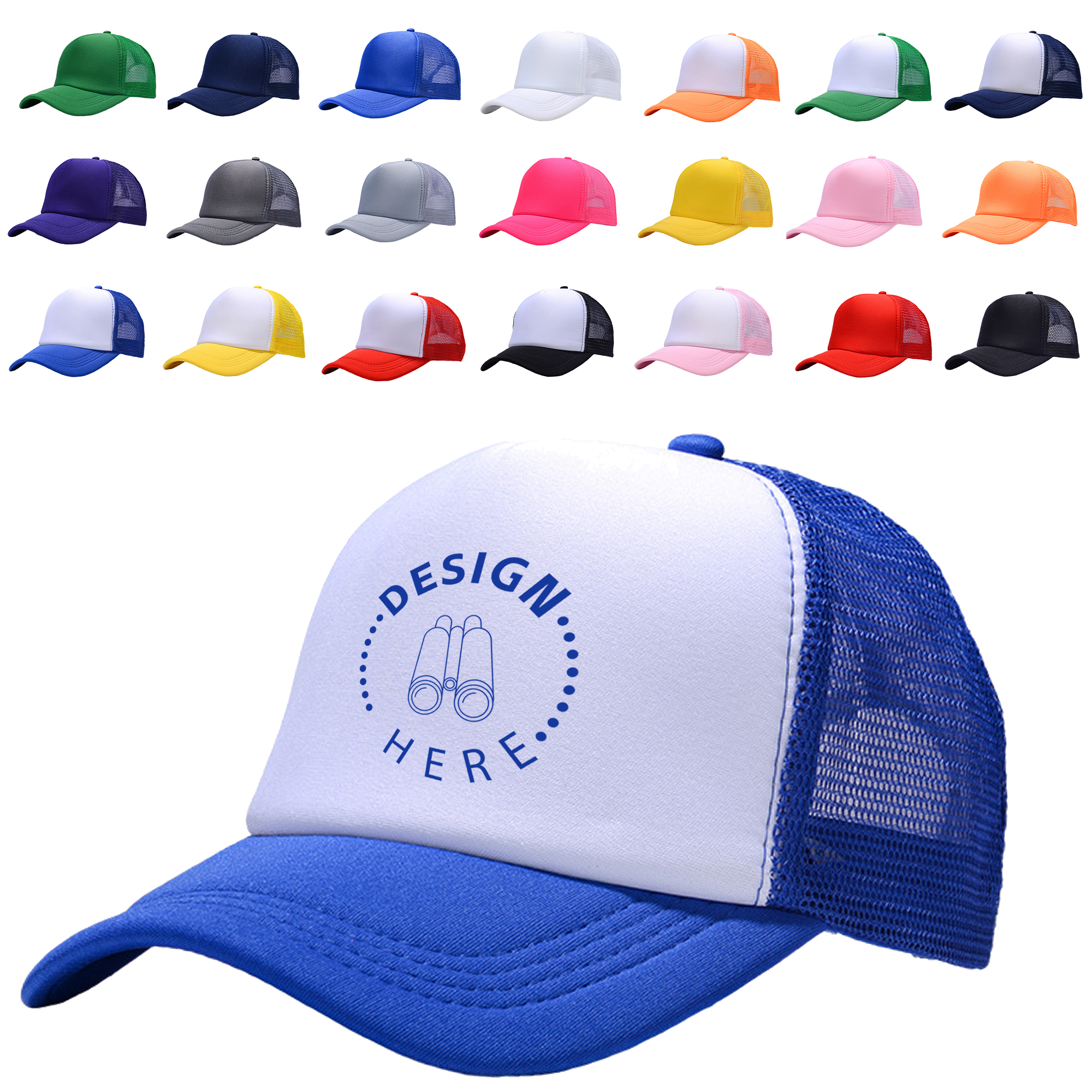 Contrast Stitching Mesh Back Trucker Baseball Cap 7