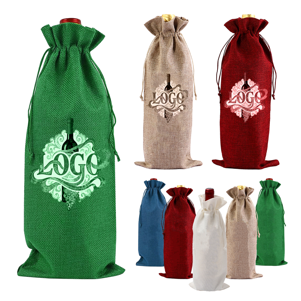 Festival Drawstring Wine Bottle Bag 7