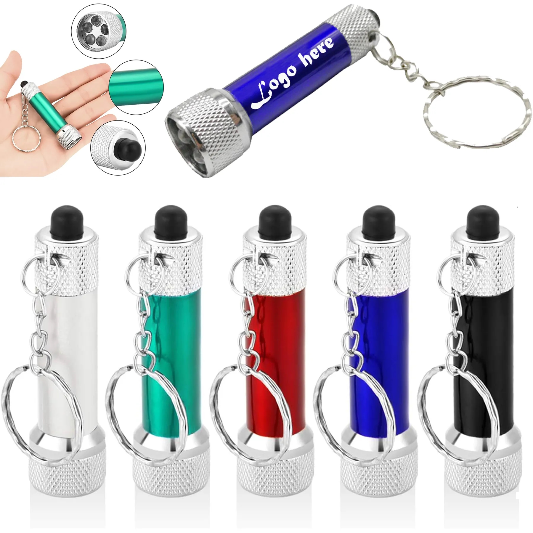 Mini 5 Bulb Led Flashlight Keychain Portable