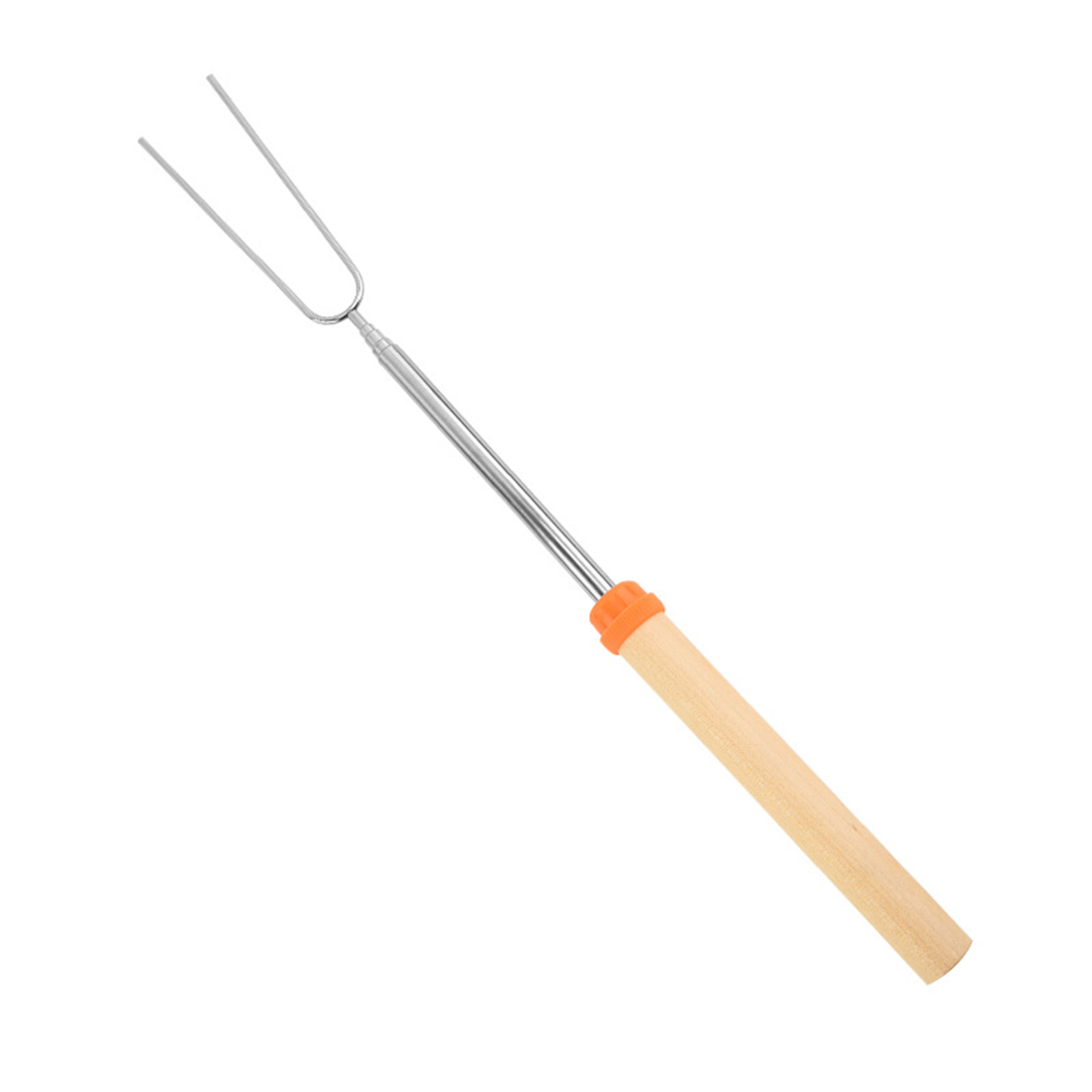 Telescopic Barbecue Skewer Fork With Wooden Handle 24