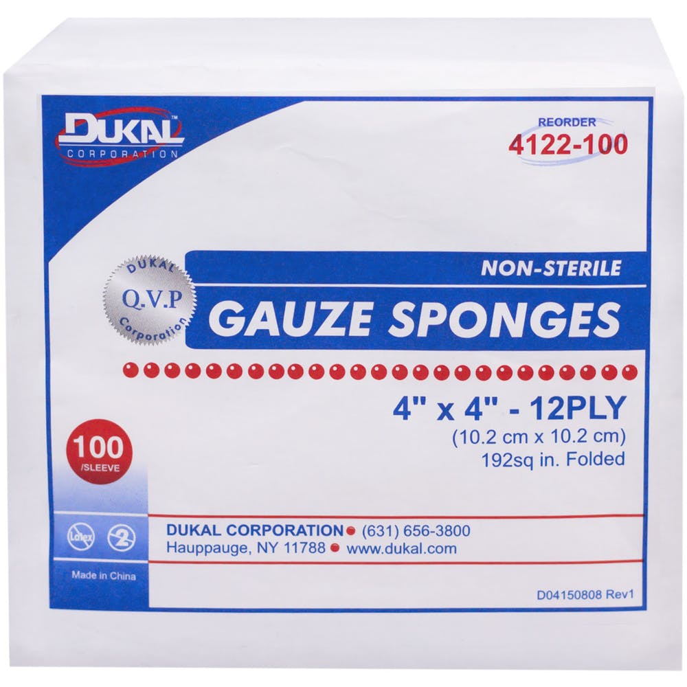Non-Sterile Gauze Sponges - 4" x 4" 12-Ply 100 Pack 3