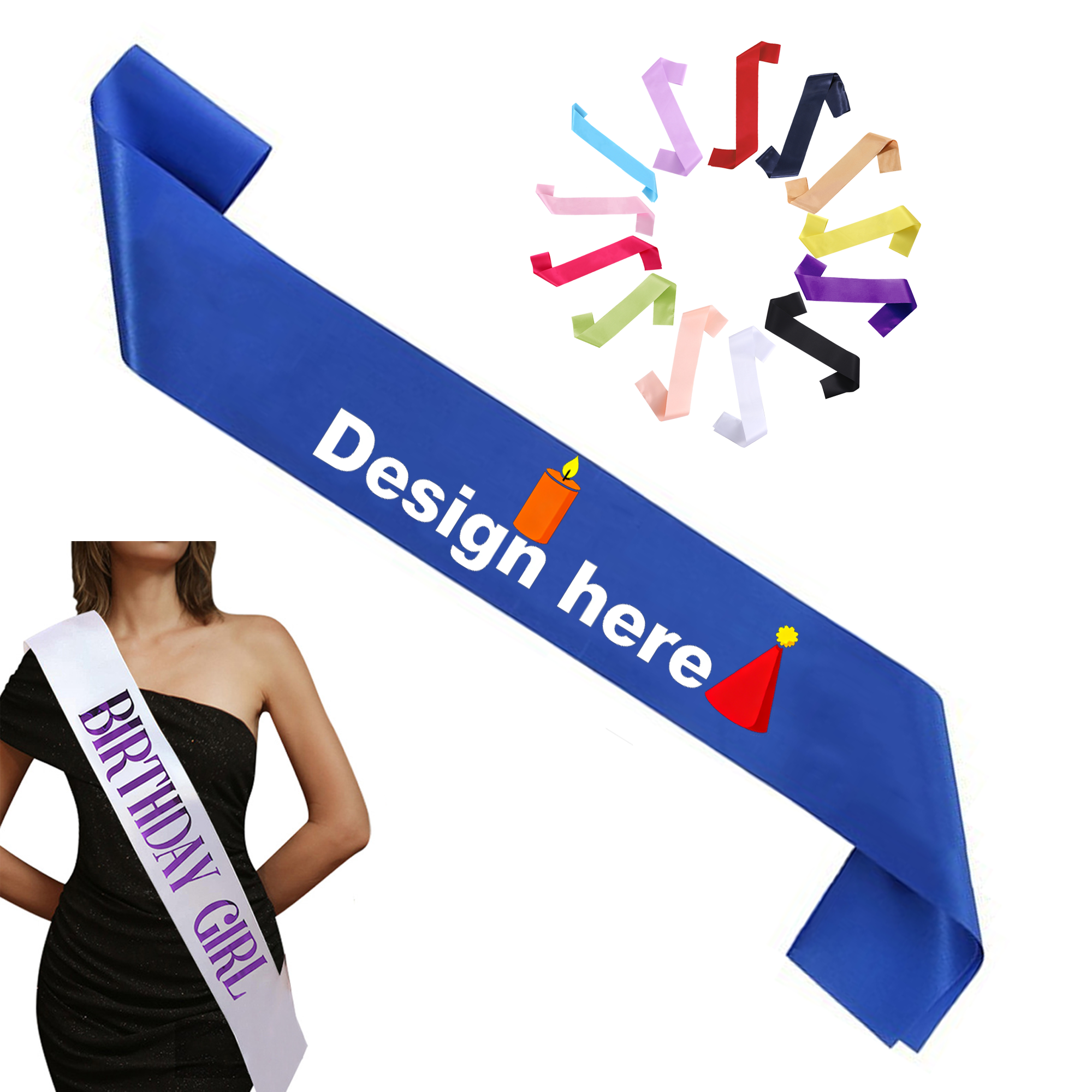Satin Pageant Sash with Printing 7