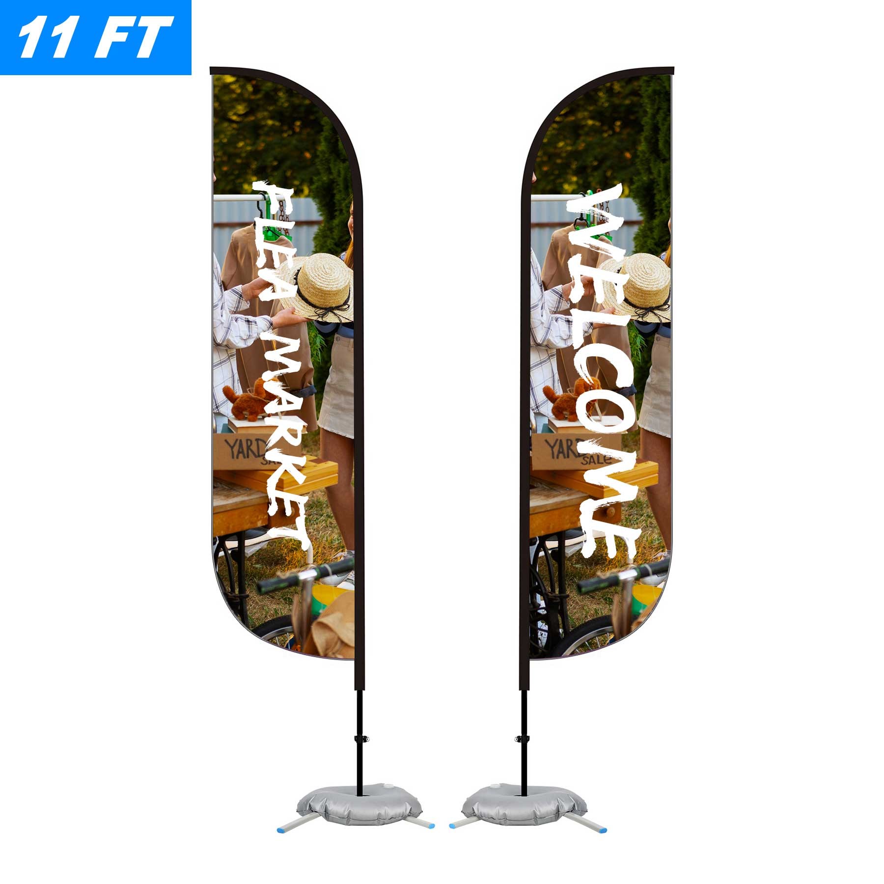 Custom Feather Flag Kit-Double Sided W/ Cross Base