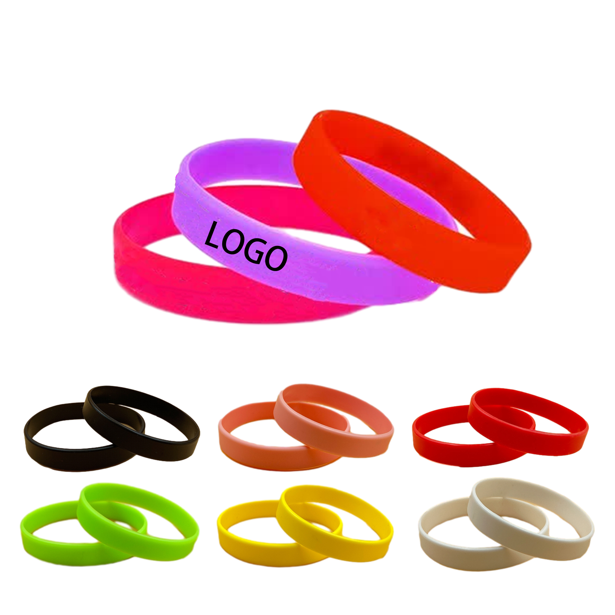 Multi-Size Colorful Silicone Bracelets