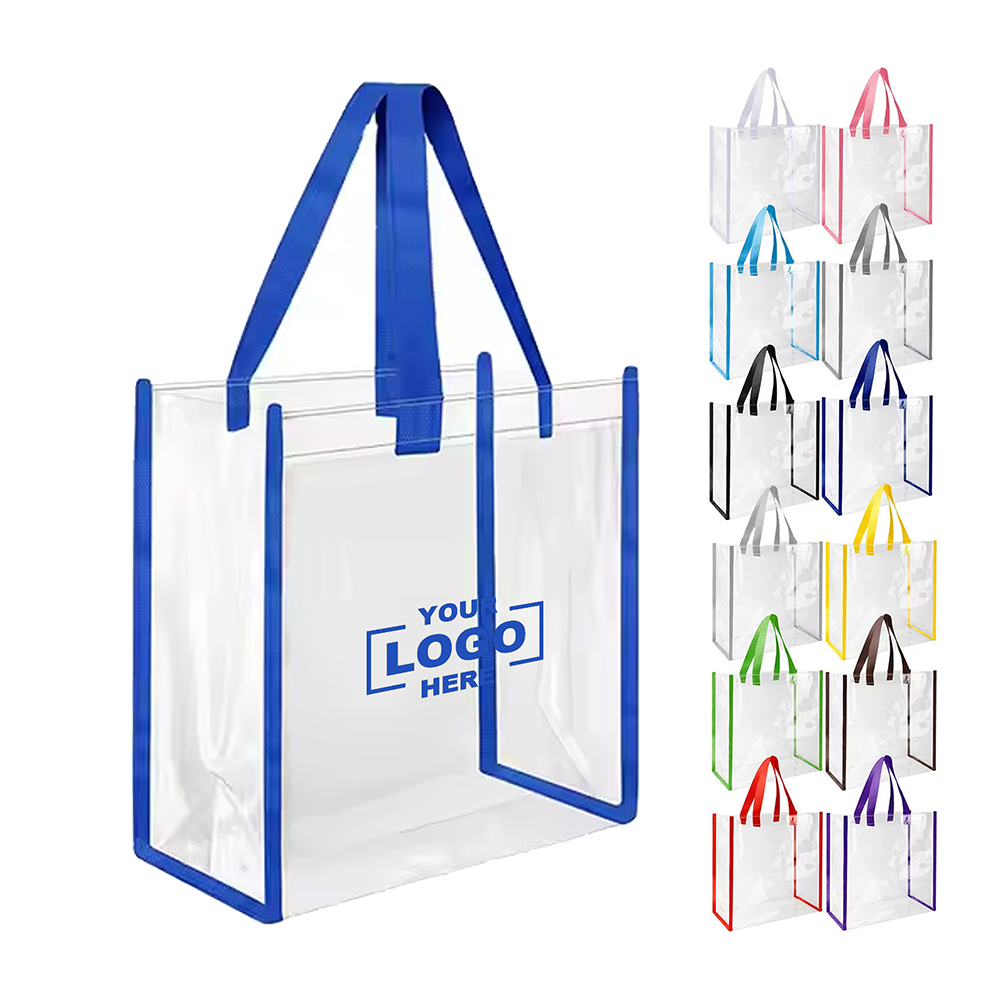 Colorful Transparent Pvc Tote Bag W/ Long Handles