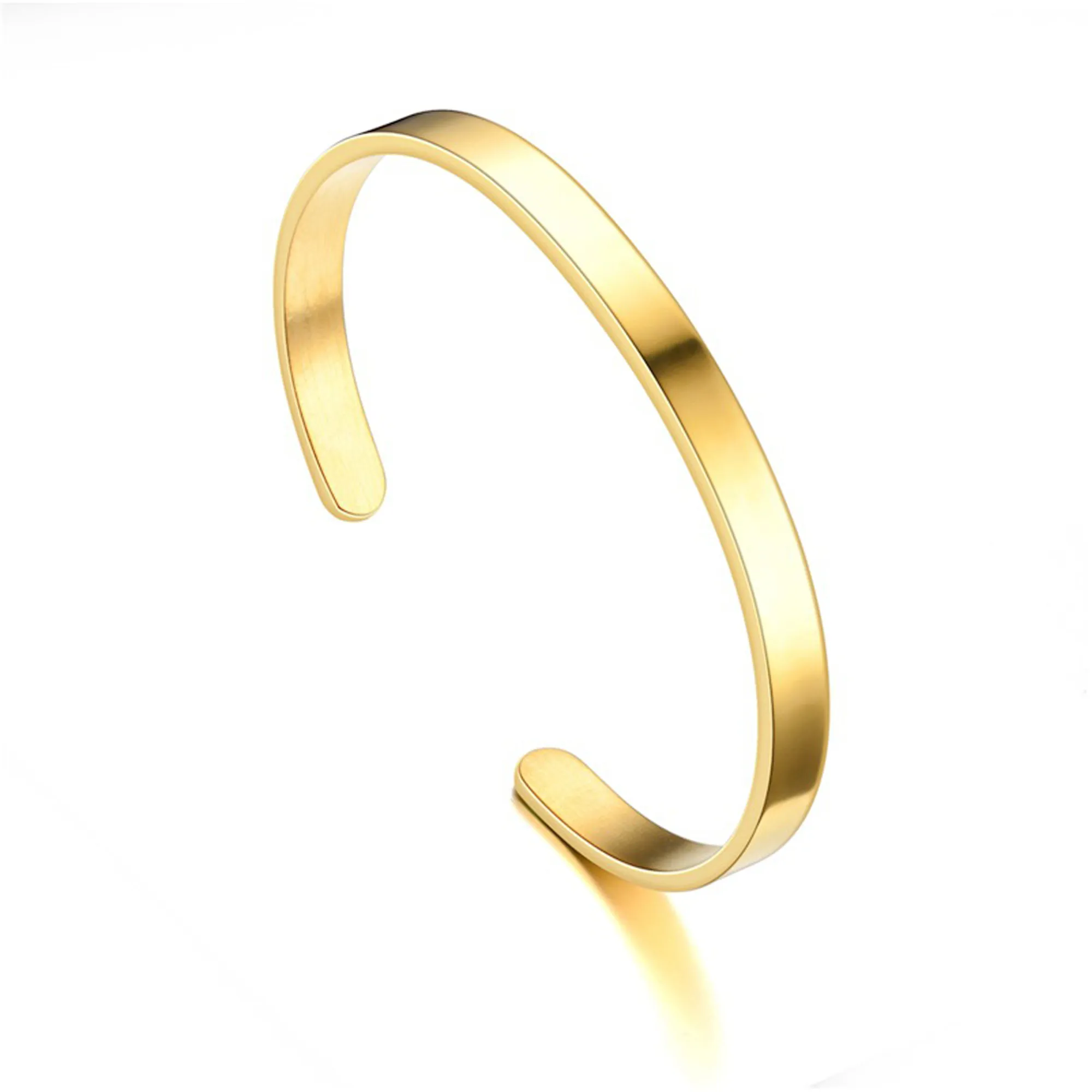 Stainless Steel Thin Cuff Bracelet Electroplated 13
