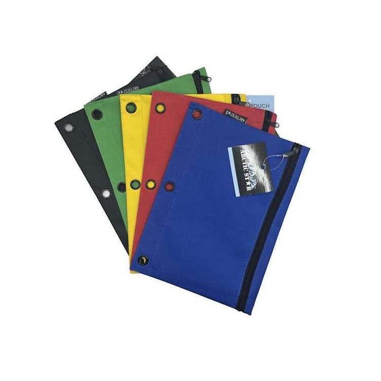 3-Ring Reinforced Pencil Pouches Single Zipper 3