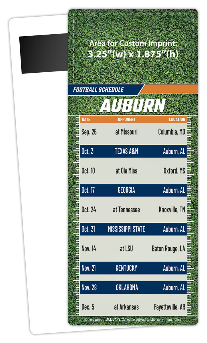 Football Schedule Laminated Card/Postcard with Magnet Strip 3.5x8.5 - 14 pt.