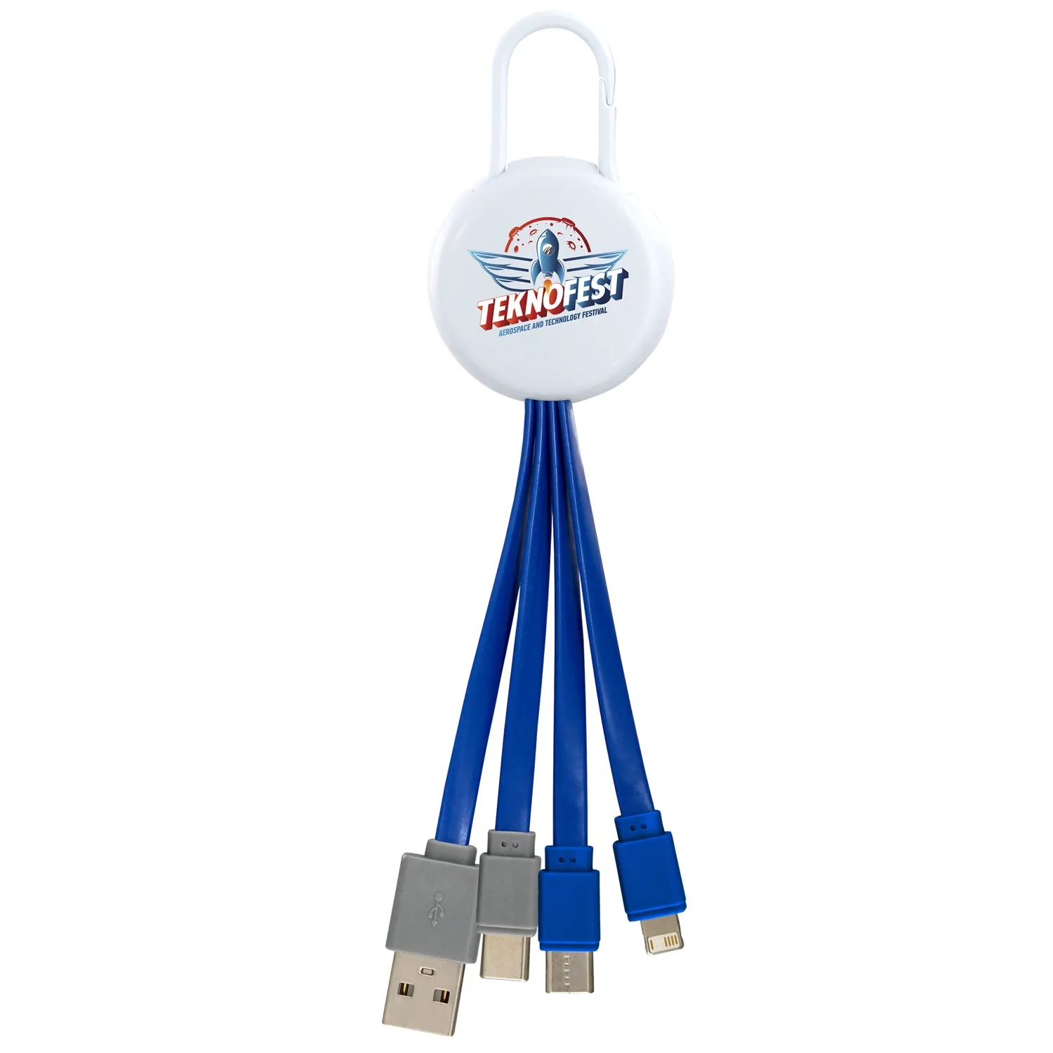 WHITE VIVID CLIP 3-IN-1 DUAL INPUT CHARGING CABLE 4