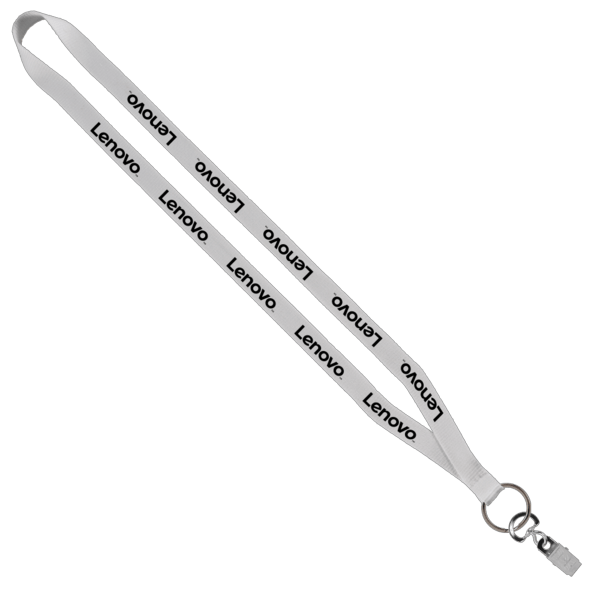 1/2" Polyester Lanyard with Sewn Metal Bulldog Clip