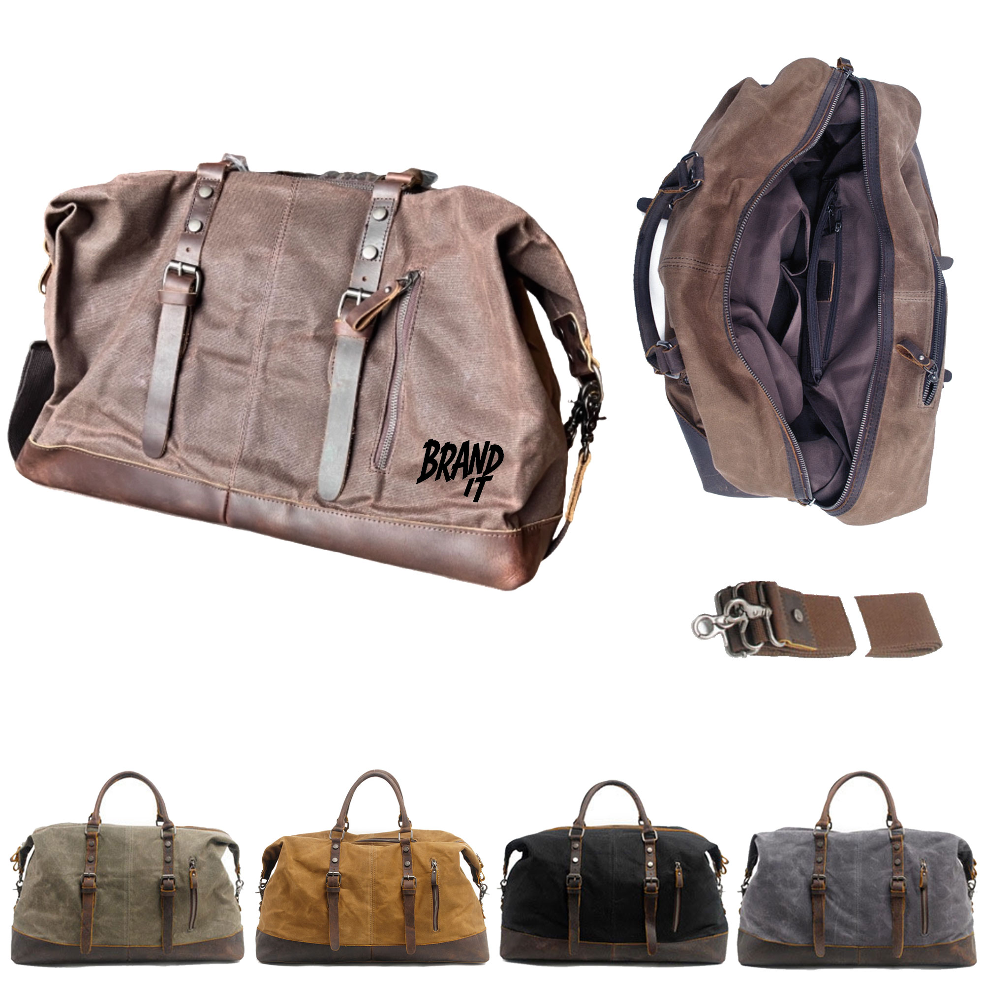 Leather Duffel Weekender Bag