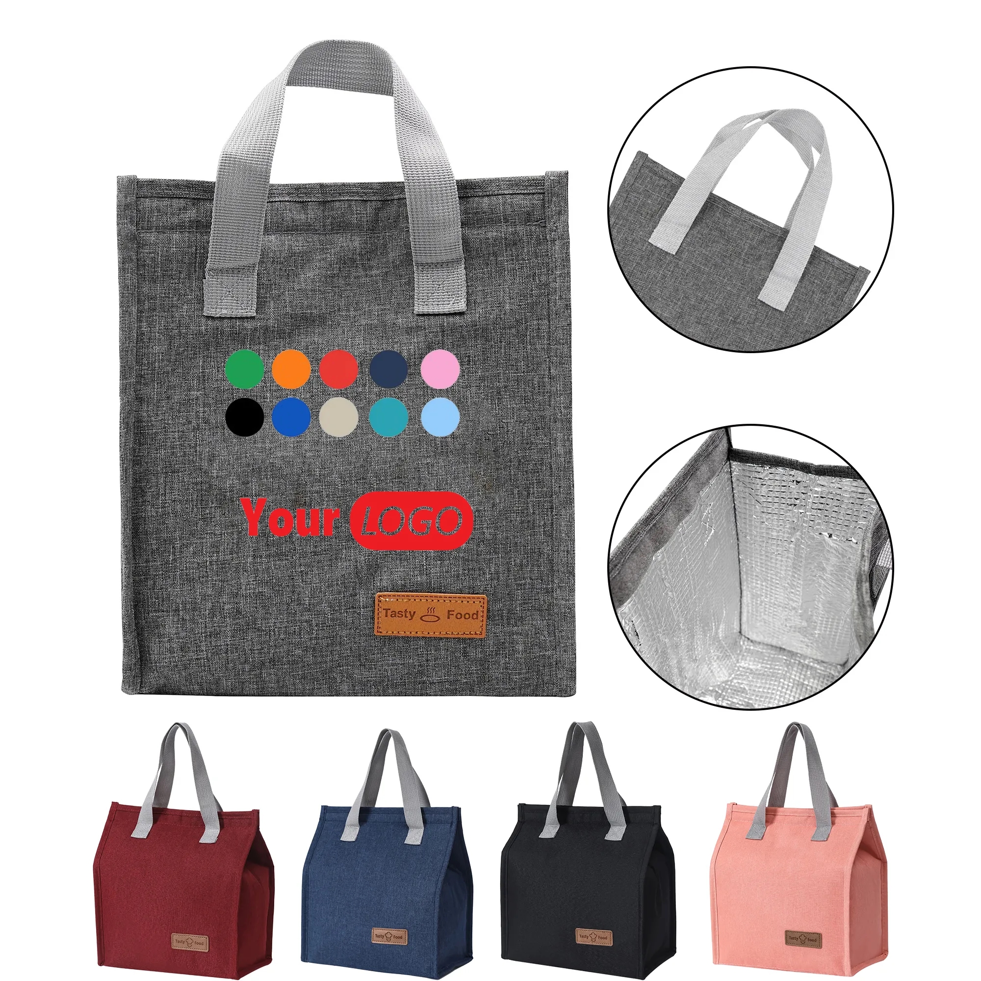 Custom Logo Aluminum Foil Lunch Thermal Insulation Bag 12
