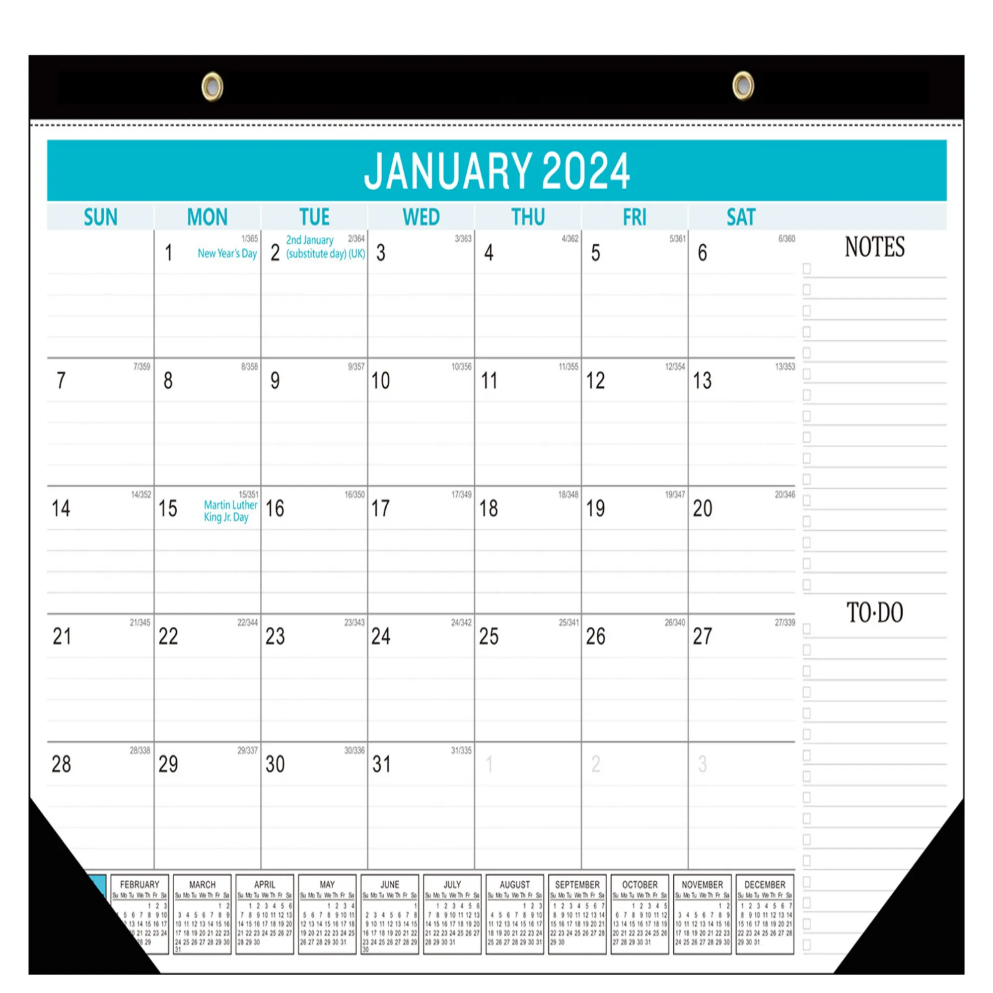 MOQ50 Full color 17''X 12'' Desk/Wall Calendar 10