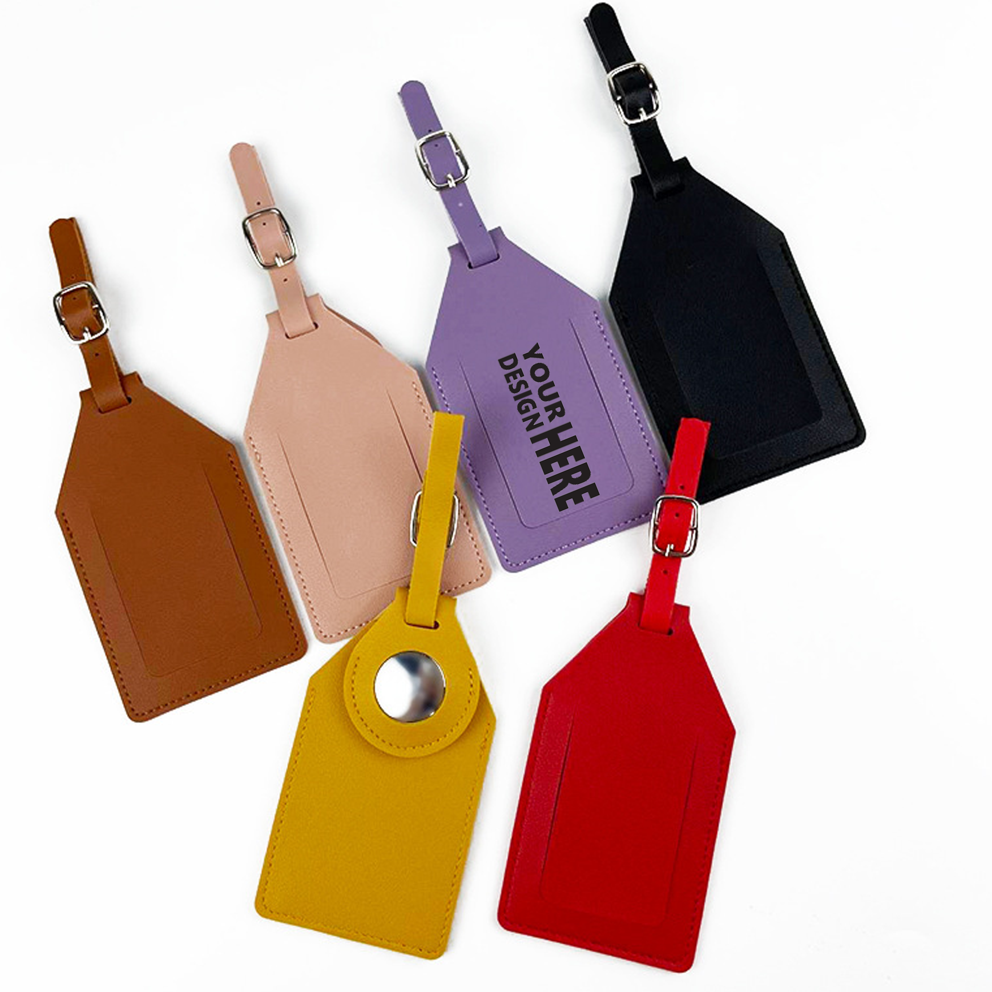 PU Luggage Tag With Tracker Holderr 2
