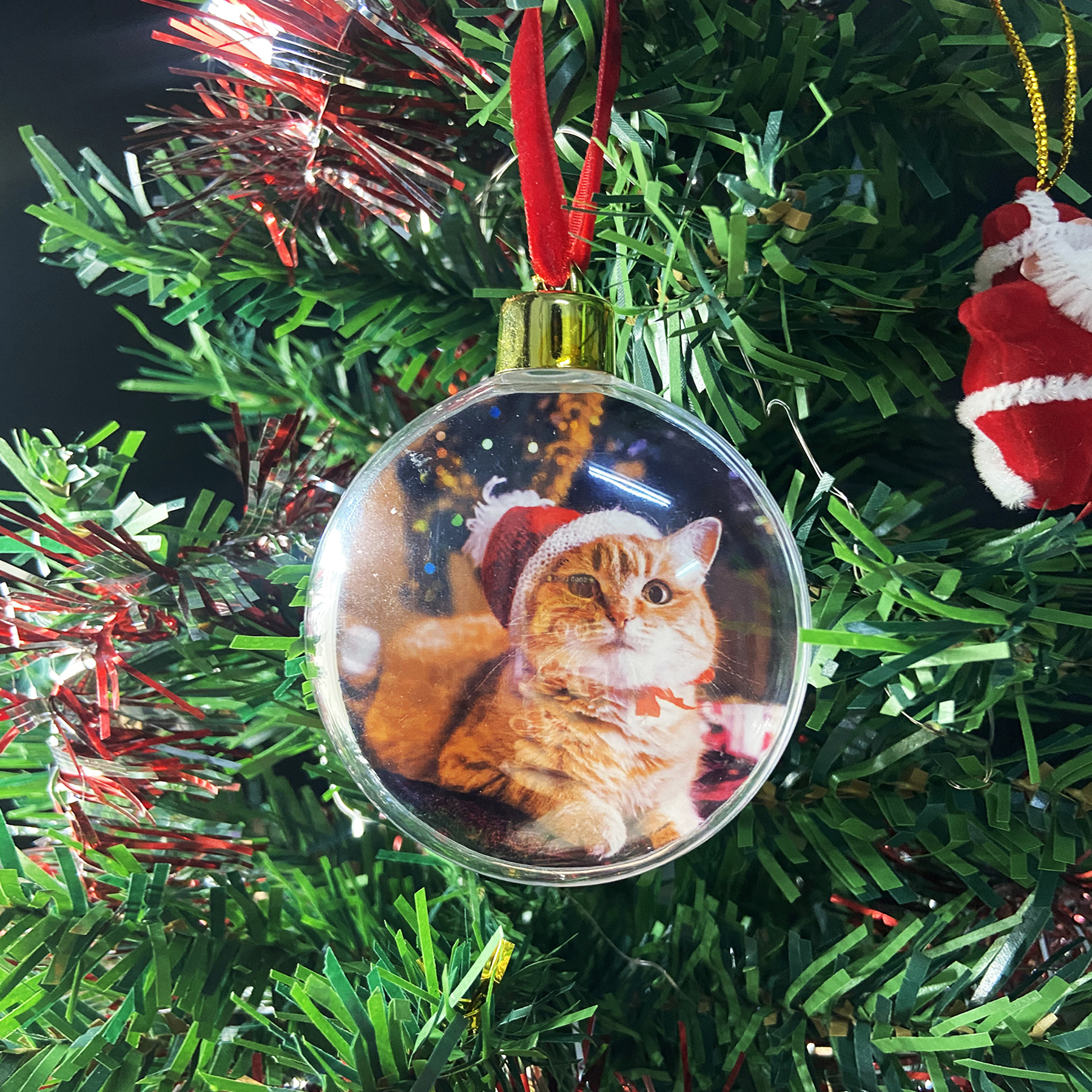 Free Shipping MDF Full Color Clear Round Ornament 19