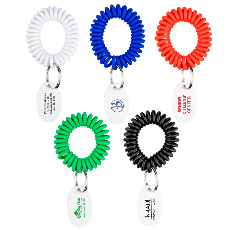 EVA Bracelet Wrist Coil w/Tag Keyring - K-COILT3 | BigPromotions