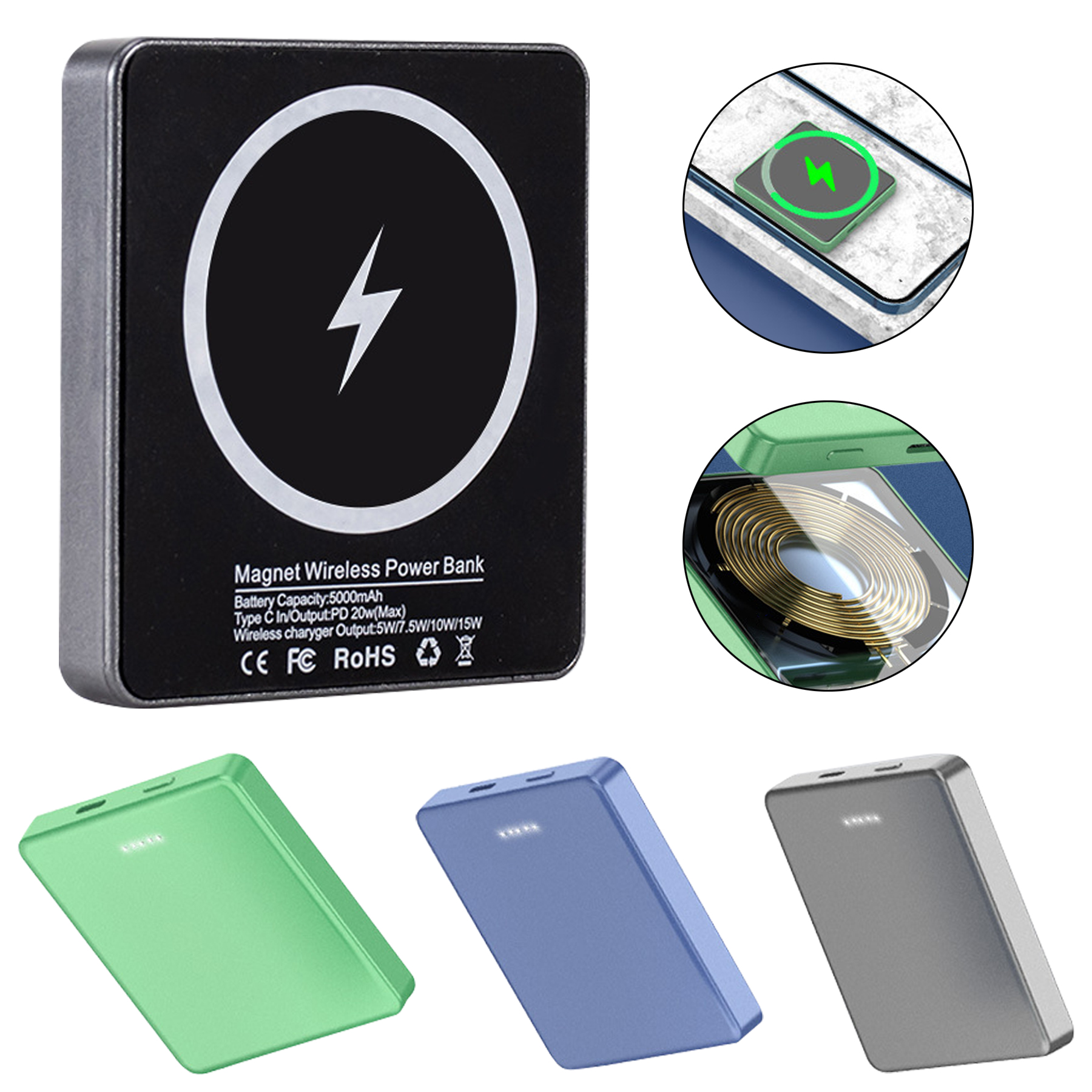 5000mAh Portable Foldable Wireless Charger 6
