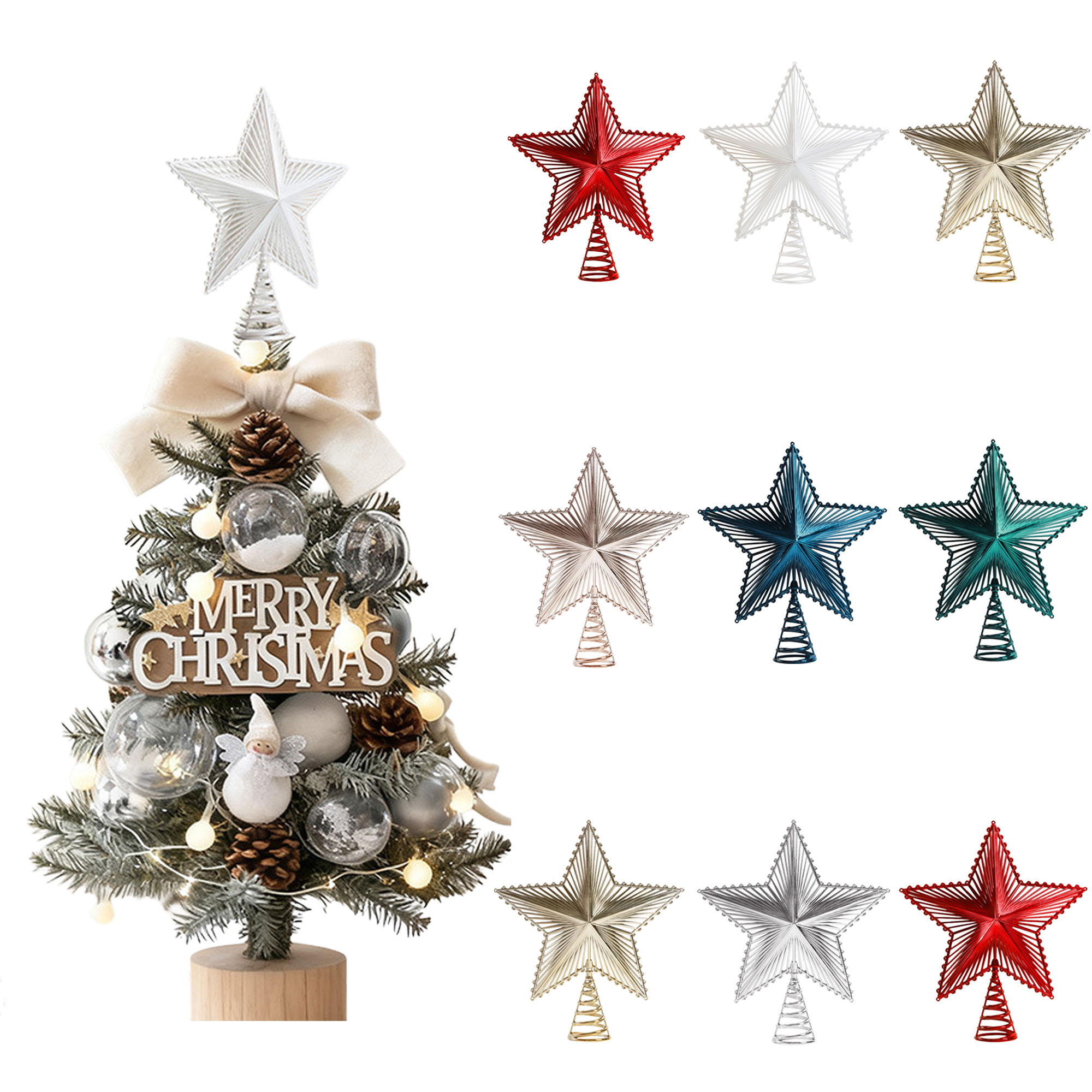 Hollow-Out Christmas Tree Top Star 2