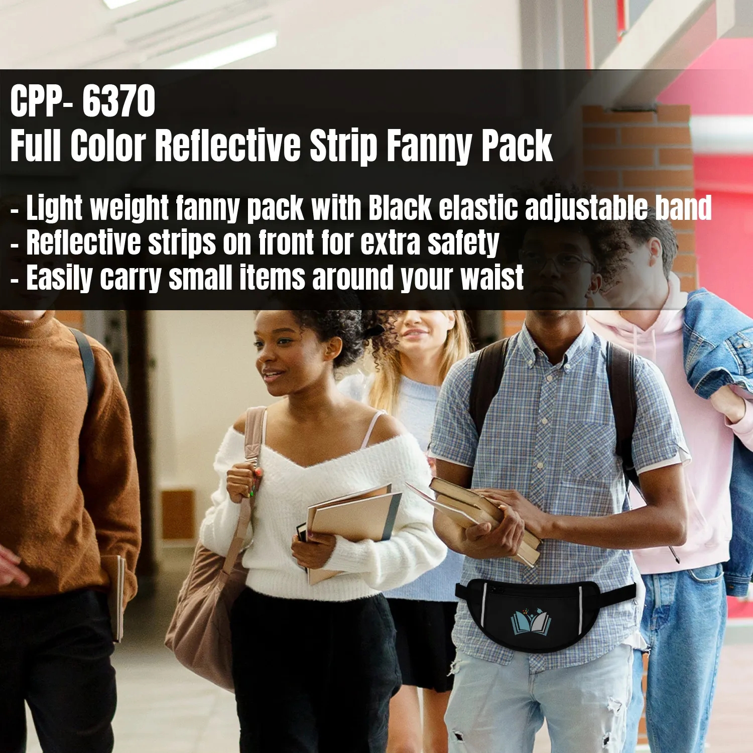 Full Color Reflective Strip Fanny Pack 4