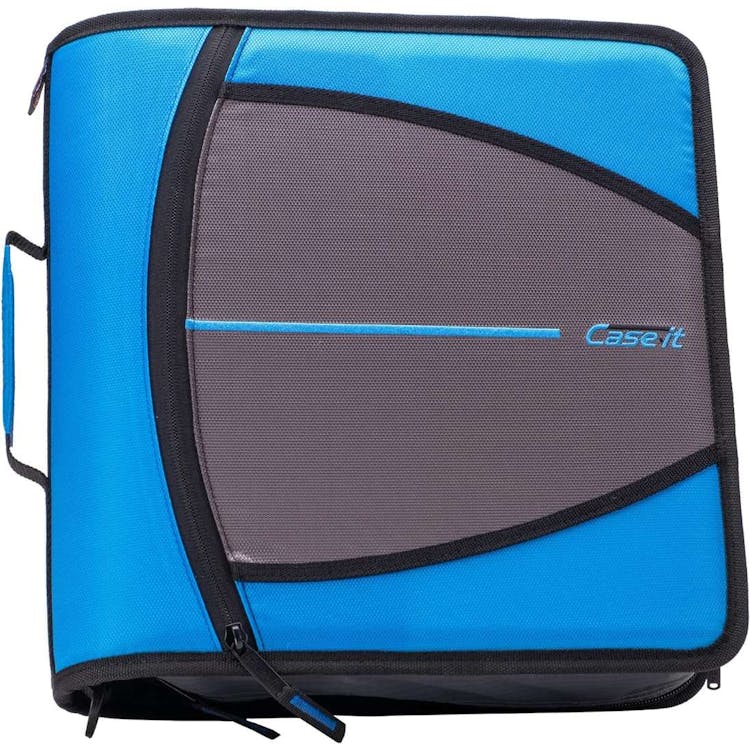 Case-It Mighty Zip Tab Binder - Denim Blue 3" 3