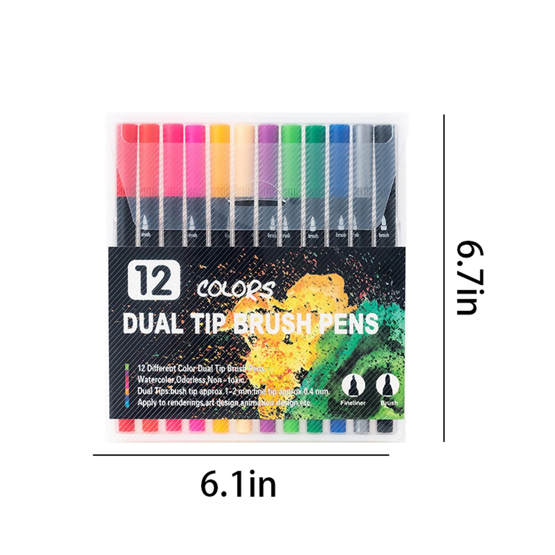 12 Dual Markers Brush Pens 12