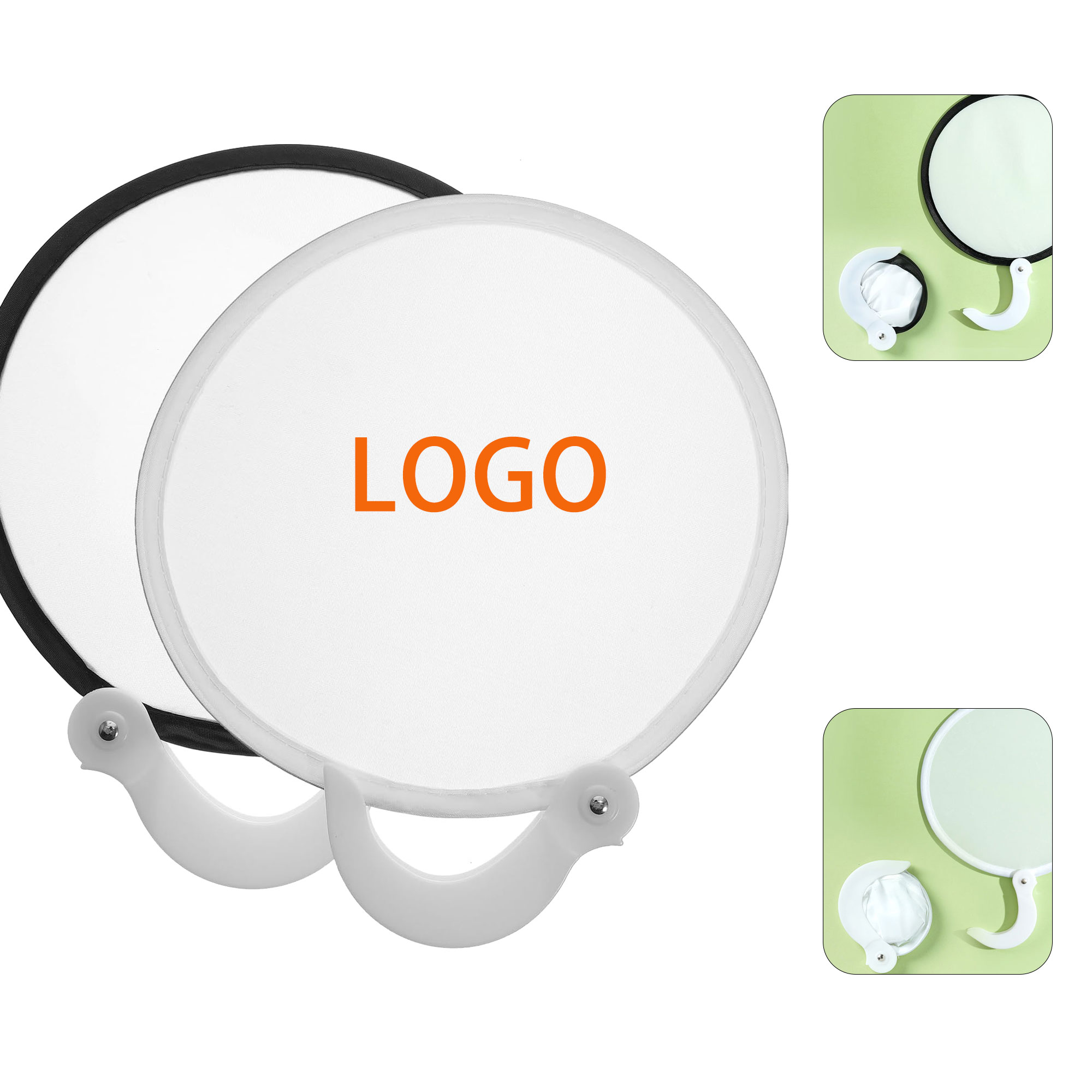 Outdoor Hand Held Folding Round Fan 3