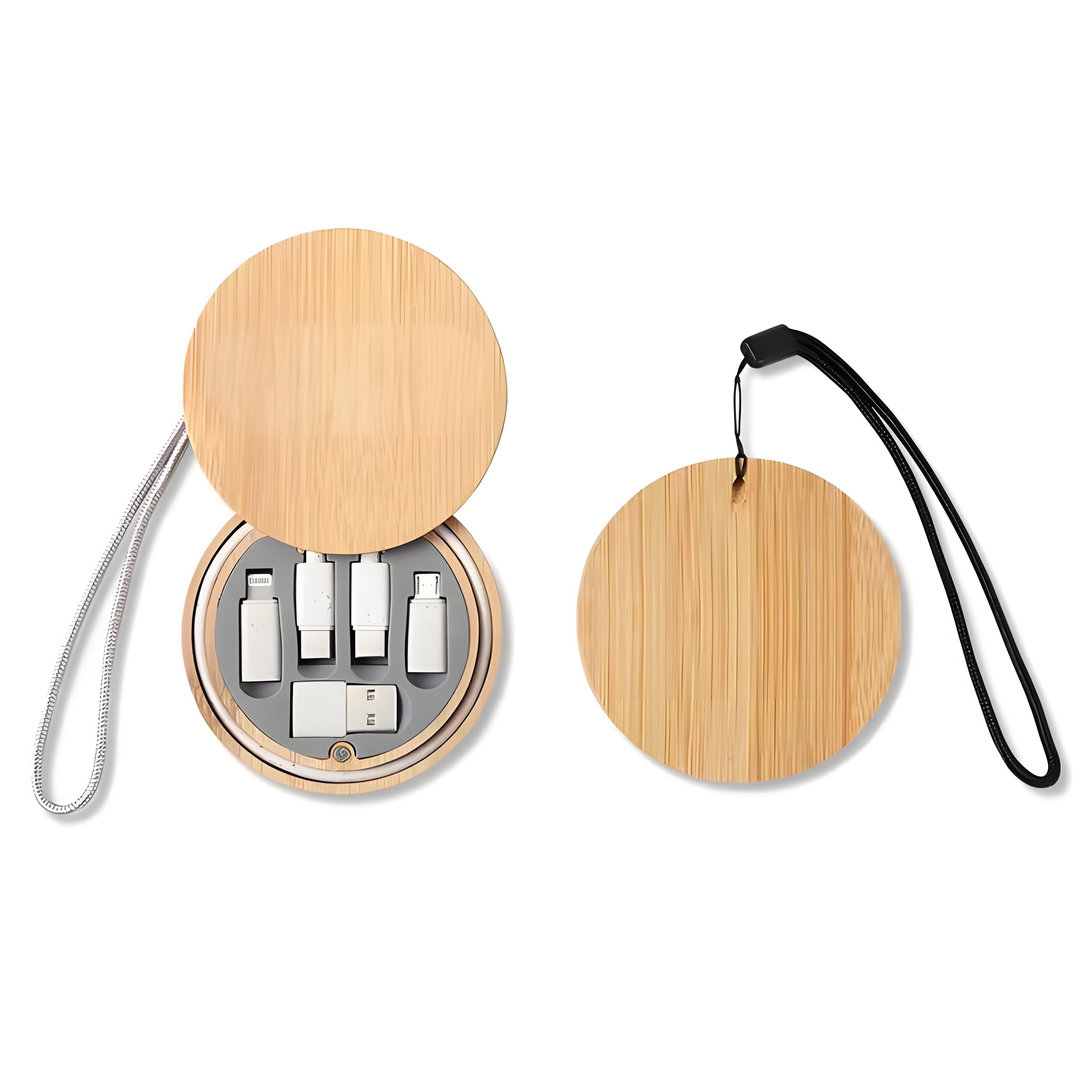 Wood Sustainable Bamboo Cable Organizer 9