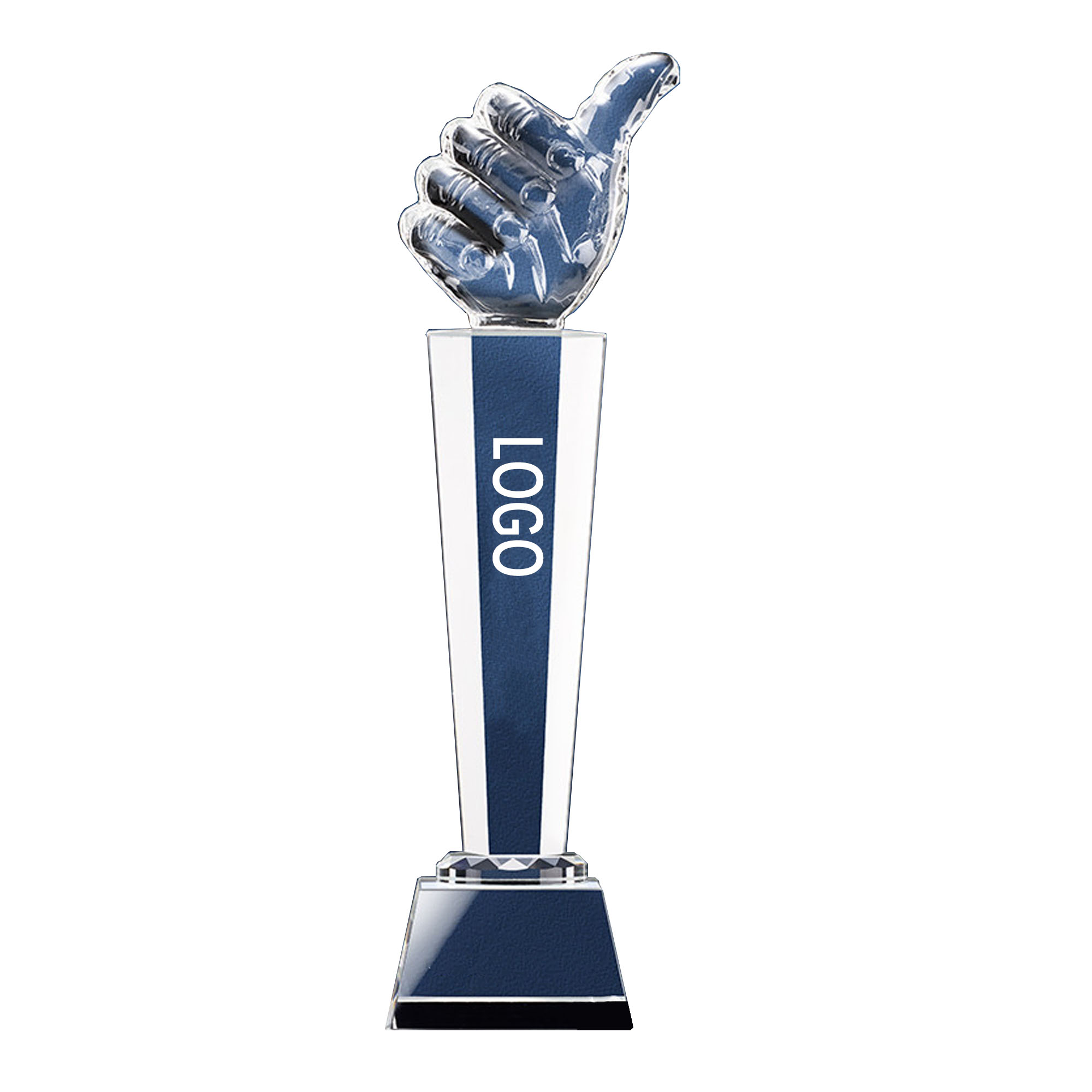 MOQ5 Crystal Thumbs Up Trophy Award