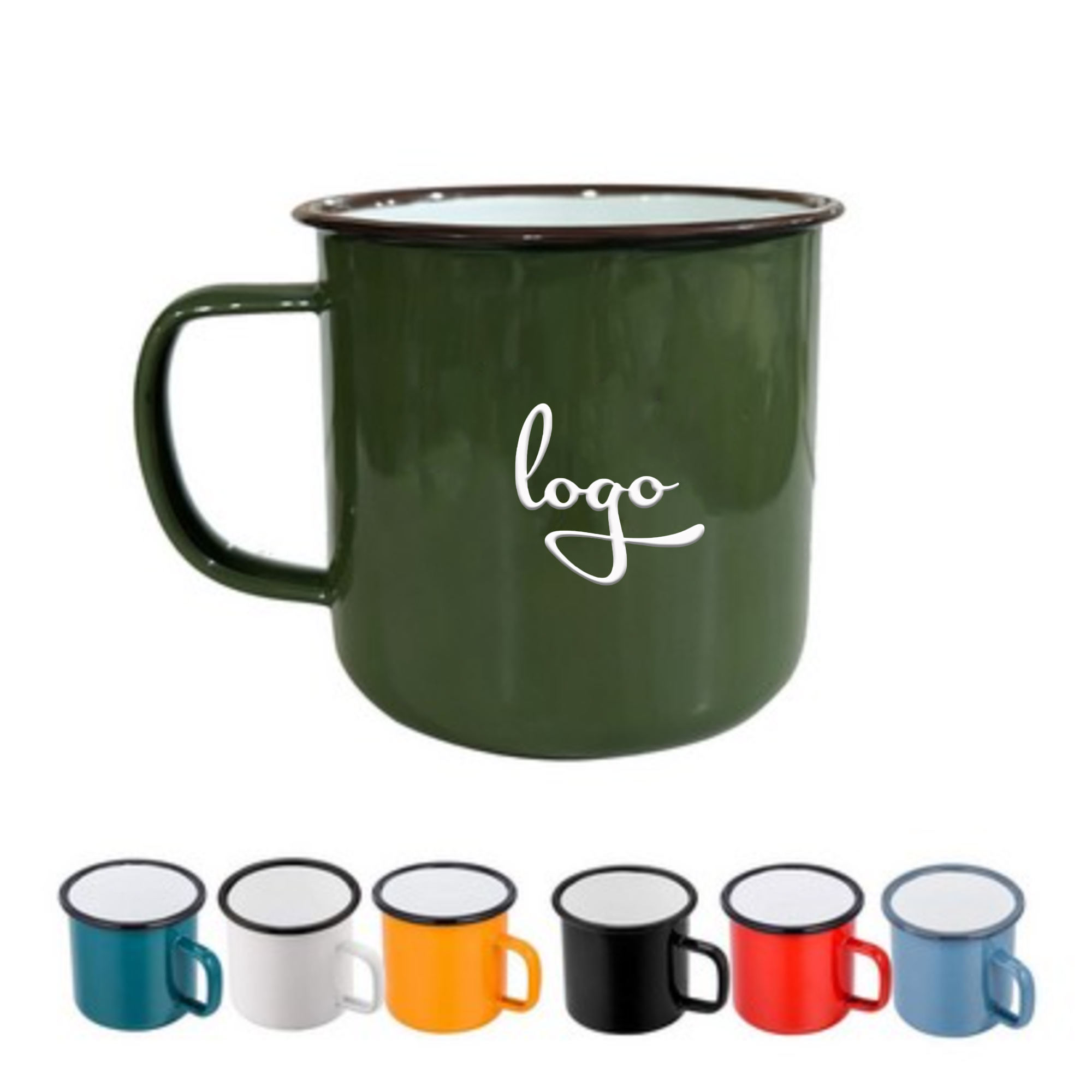 12 OZ Black Rimmed Enamel Mug Without Lid 3