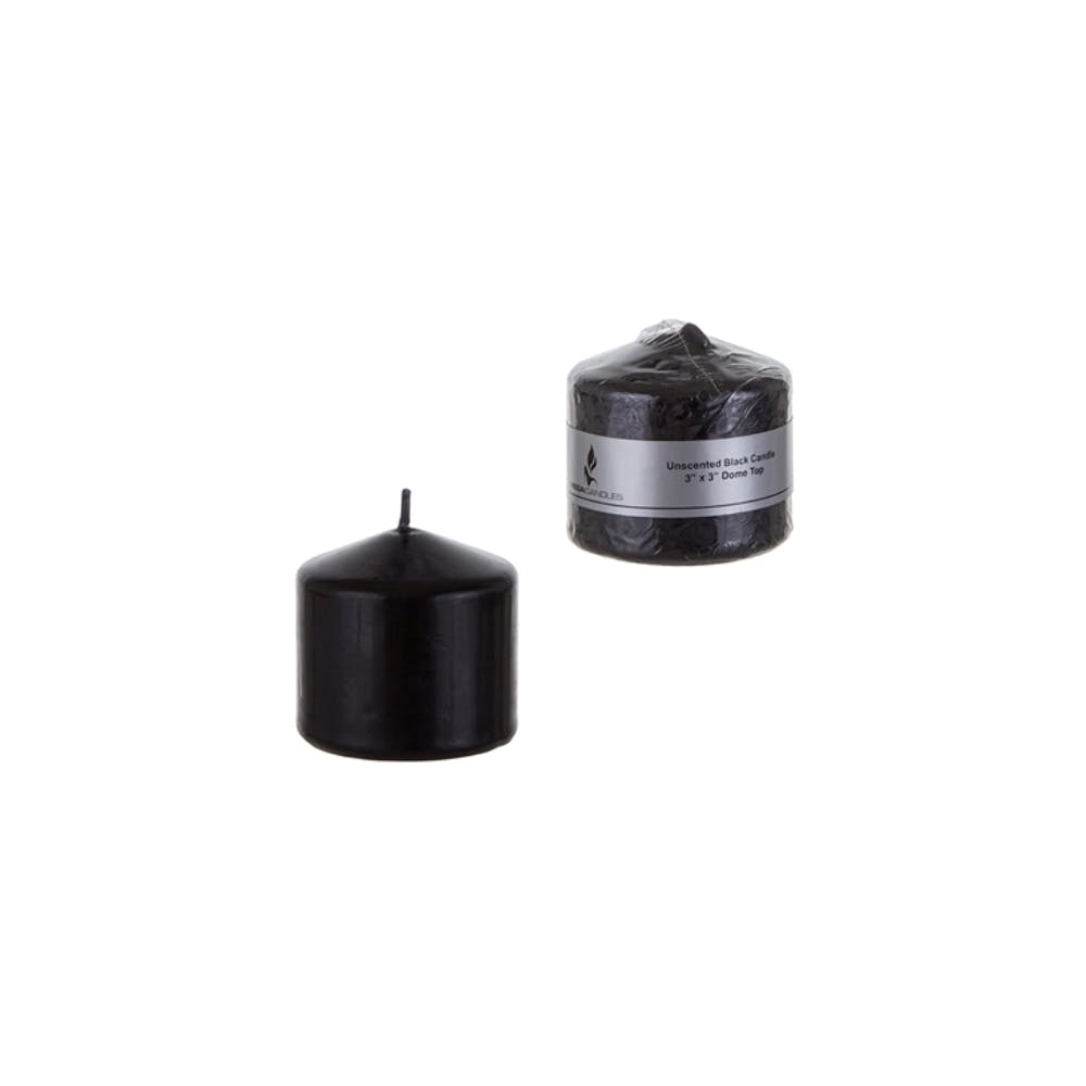 3" Dome Top Candles - Black 3" x 3" 3