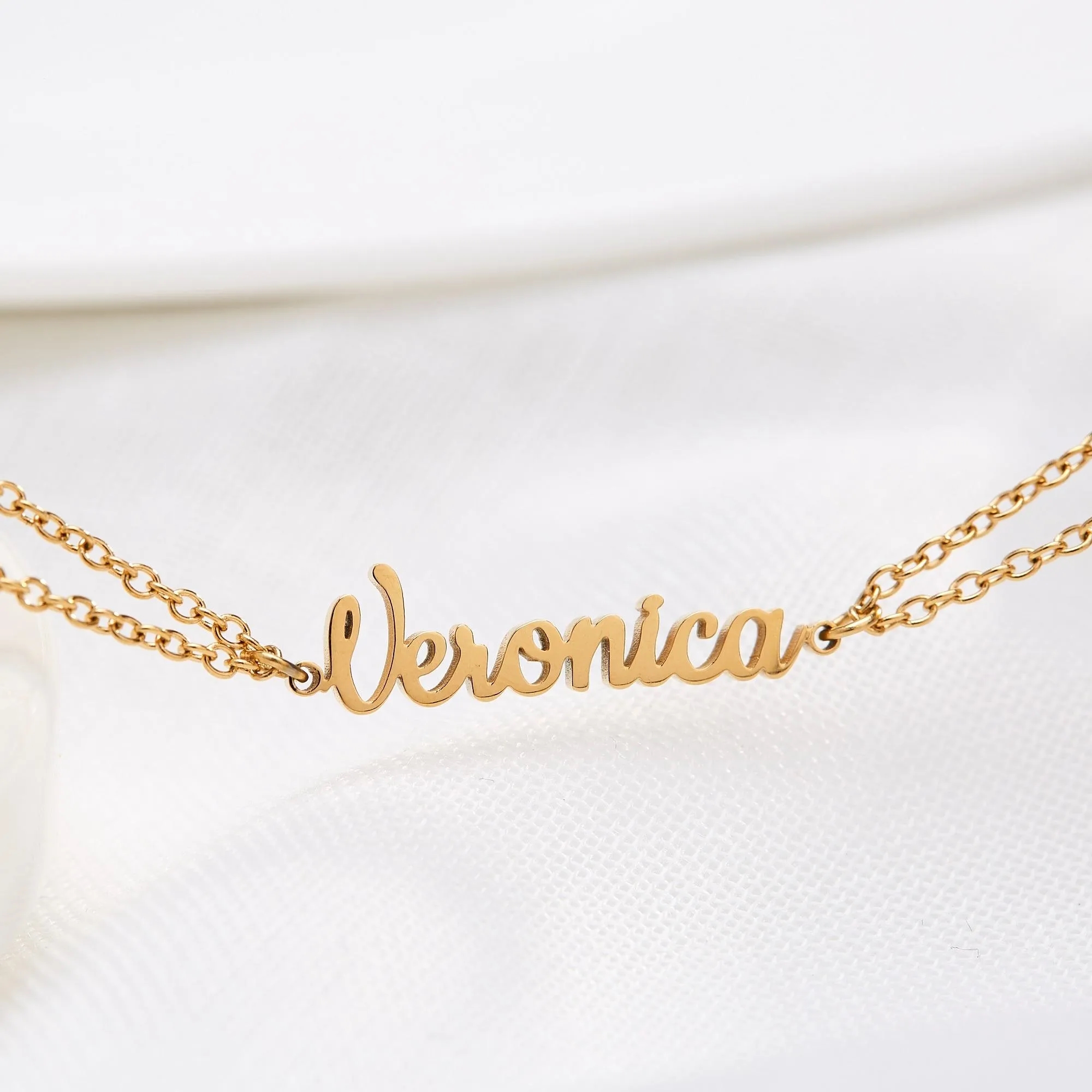 OEM Logo Gold Plated Stainless Steel Letter Bractlet Jewelry 9