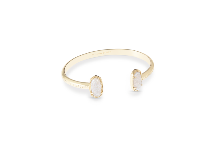 Kendra Scott Elton Gold Cuff Bracelet in Iridescent Drusy 4