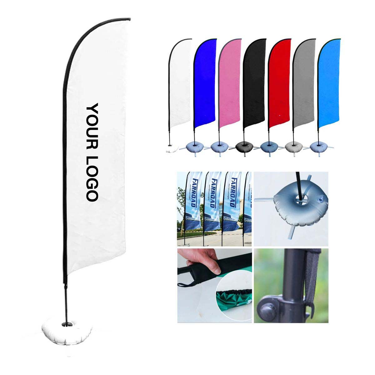Large Outdoor Feather Banner for Trade Shows and Fairs