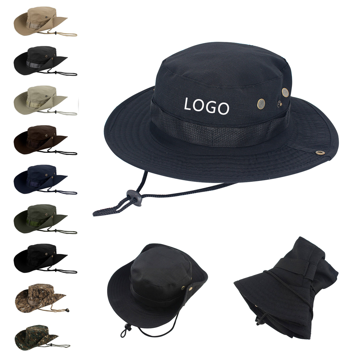 Dual Sided Cowboy Bucket Hat Sun Webbing Fisherman 12